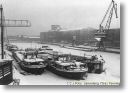 KRANICH (links) mit RECKLINGHAUSEN und ERNST SCHILLING im Winter 1962/63 im Hafen Dortmund